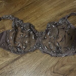 Soma Lace Embroidered Bra - Brown
